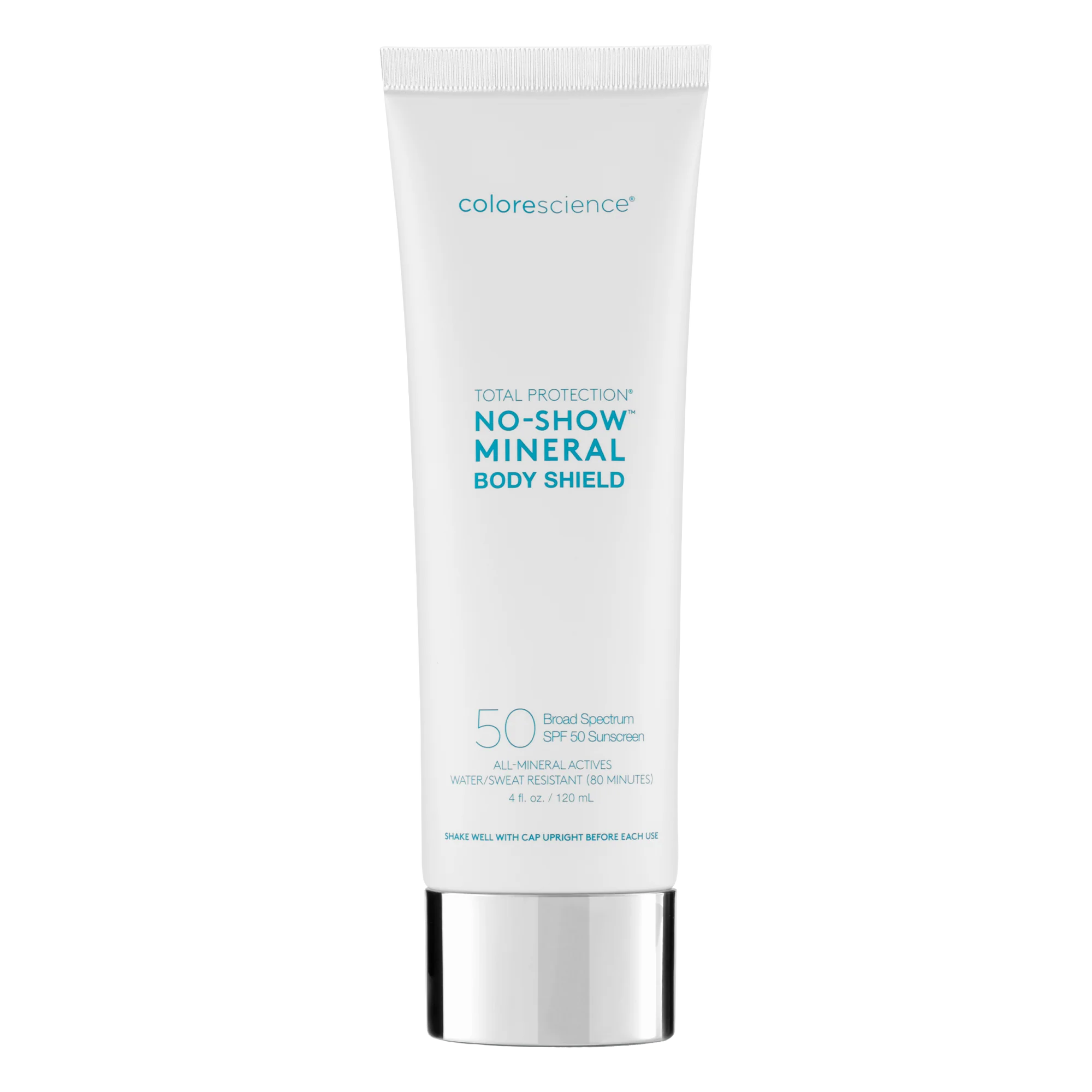 Colorescience Total Protection® No-Show™ Body Shield SPF 50 – 100% ásványi fényvédő testre (120 ml)